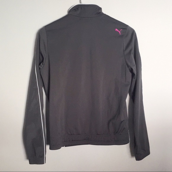 Puma Grey & Pink Zip Up Track Jacket, Size Small - Picture 2 of 3